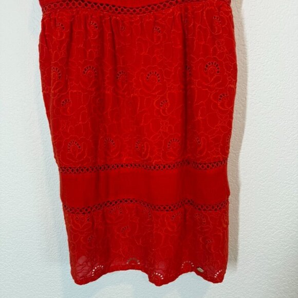 Superdry Red Orange Sun Dress Sundress Embroidered Mini 6 - Picture 7 of 13